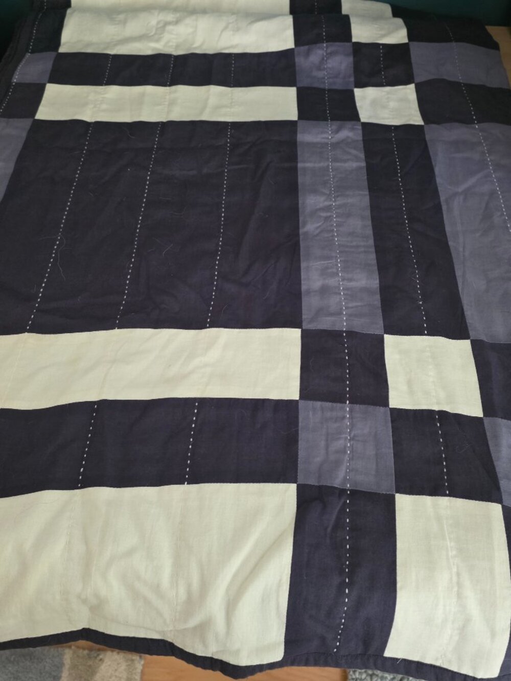 Blue and White Cotton Throw